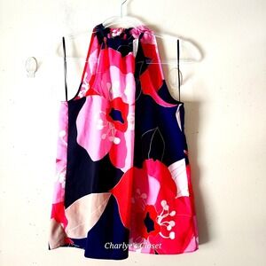 Trina Turk Floral Halter Neck Sleeveless Top Women's Size M